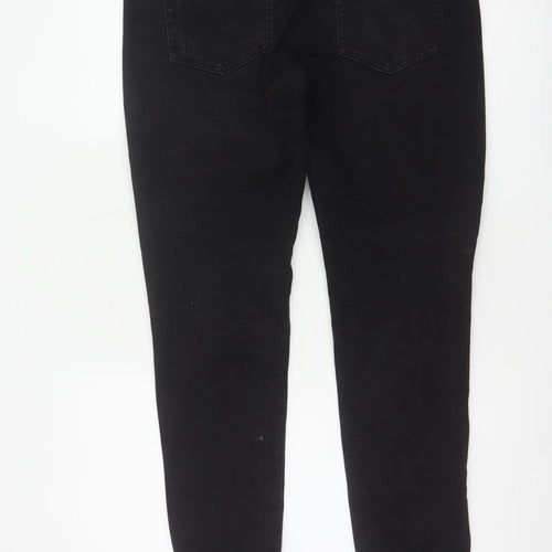Connor Men’s Black 32 Skinny Cuffed Distressed Biker Jeans