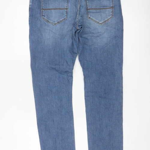 M&S Men’s Blue Light Wash Straight Stretch Jeans W32 L31
