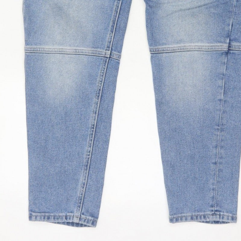 Zara Man Men’s Blue 32 Tapered Biker Ribbed Panel Jeans