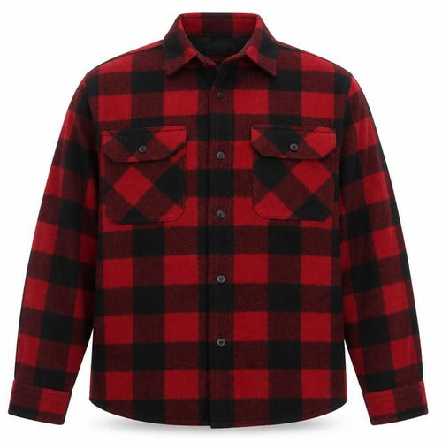 Wrangler Men’s Red Black L Plaid Flannel Button-Up Overshirt