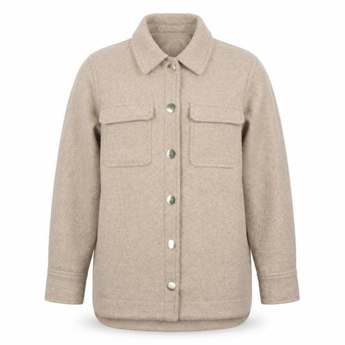 Next Women Beige UK 14 Long Basic Jacket Collared Button Pocket Shacket