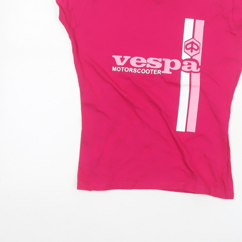 Jerzees Women’s Pink S Vespa Motorscooter Slim Jersey T-Shirt