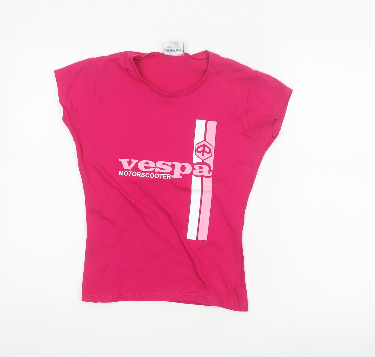 Jerzees Women’s Pink S Vespa Motorscooter Slim Jersey T-Shirt