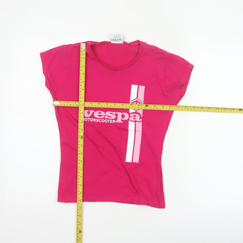 Jerzees Women’s Pink S Vespa Motorscooter Slim Jersey T-Shirt