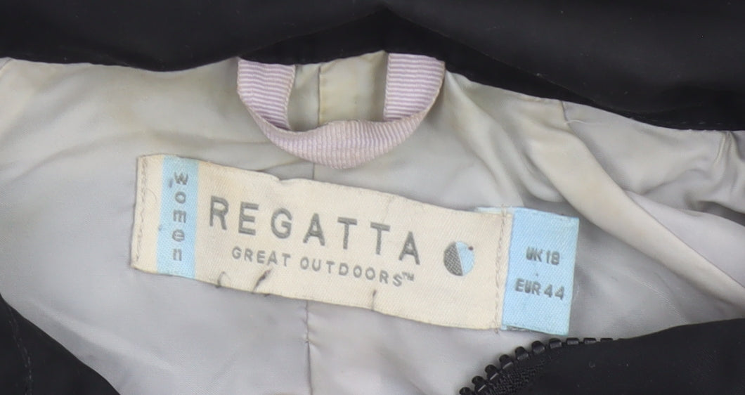 Regatta Women’s Black UK 18 Long Waterproof Hooded Rain Coat