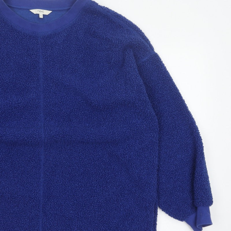 Next Women Blue XL Teddy Fleece Pullover Sweatshirt Crew Neck