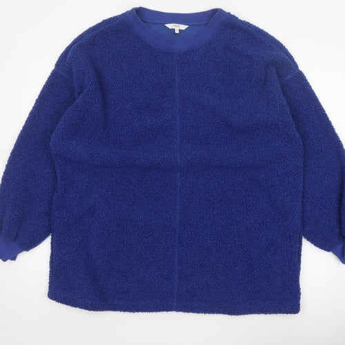 Next Women Blue XL Teddy Fleece Pullover Sweatshirt Crew Neck