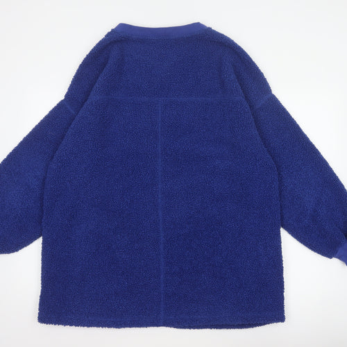 Next Women Blue XL Teddy Fleece Pullover Sweatshirt Crew Neck