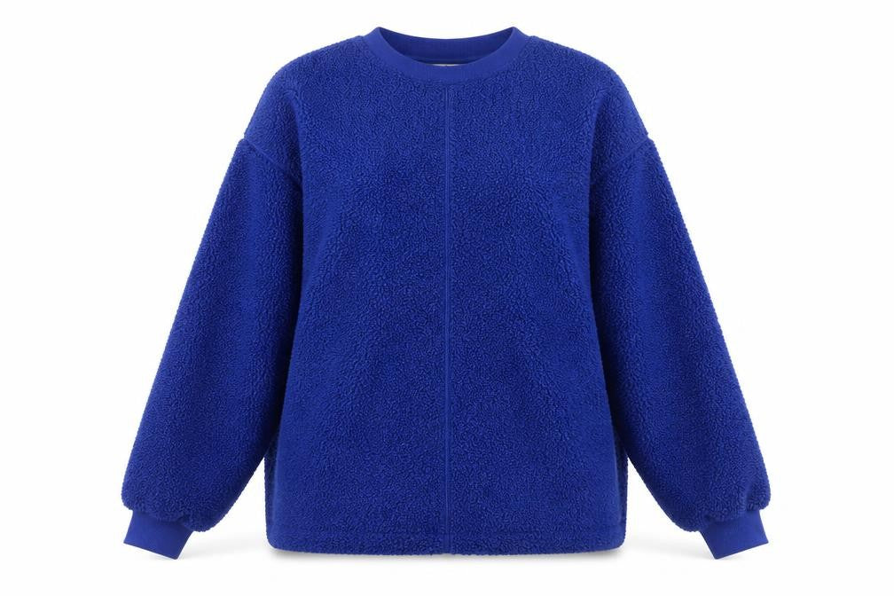 Next Women Blue XL Teddy Fleece Pullover Sweatshirt Crew Neck