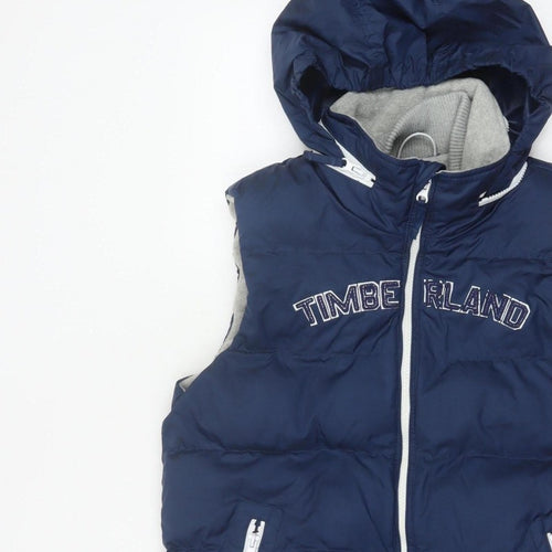 Timberland Boys Blue 12 Years Hooded Padded Puffer Gilet Bodywarmer