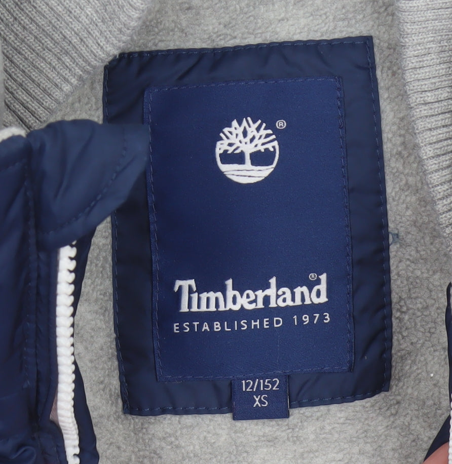 Timberland Boys Blue 12 Years Hooded Padded Puffer Gilet Bodywarmer