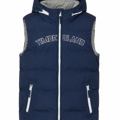 Timberland Boys Blue 12 Years Hooded Padded Puffer Gilet Bodywarmer