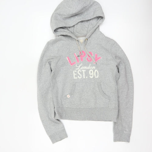 Lipsy Women Grey Size 10 Pullover Hoodie London Logo Pockets