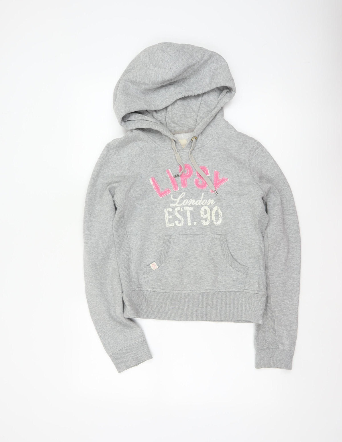 Lipsy Women Grey Size 10 Pullover Hoodie London Logo Pockets