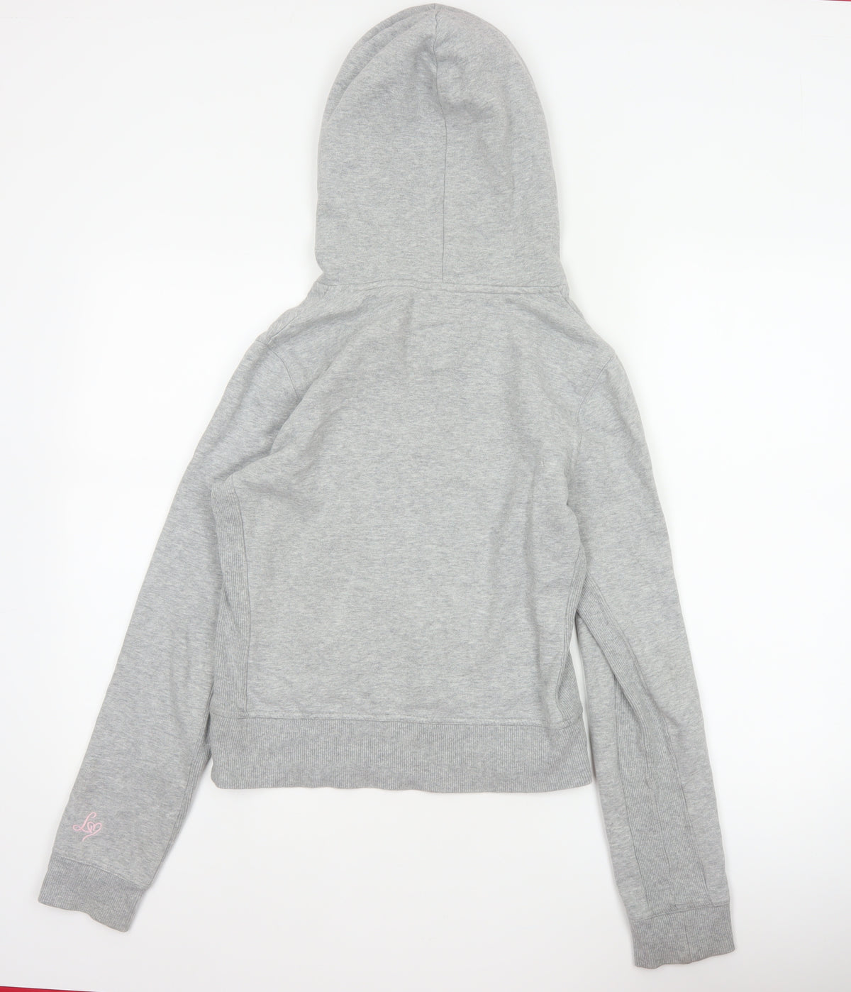 Lipsy Women Grey Size 10 Pullover Hoodie London Logo Pockets