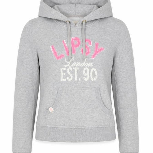Lipsy Women Grey Size 10 Pullover Hoodie London Logo Pockets