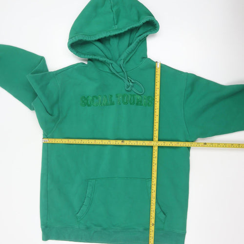 Social Tourist Teens Green S Pullover Hoodie Embroidered Logo