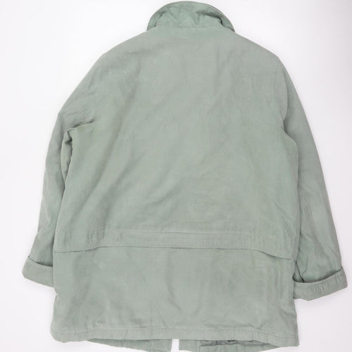 EWM Women’s Green Size 20 Hooded Long Zip Jacket Lined Casual
