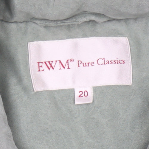 EWM Women’s Green Size 20 Hooded Long Zip Jacket Lined Casual