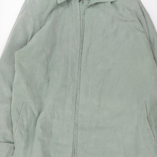 EWM Women’s Green Size 20 Hooded Long Zip Jacket Lined Casual