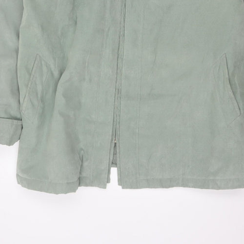 EWM Women’s Green Size 20 Hooded Long Zip Jacket Lined Casual
