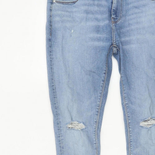 ASOS Design Men's Blue W34 L30 Skinny Distressed Powerstretch Jeans