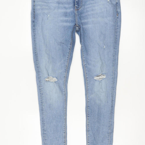 ASOS Design Men's Blue W34 L30 Skinny Distressed Powerstretch Jeans