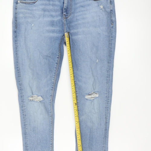 ASOS Design Men's Blue W34 L30 Skinny Distressed Powerstretch Jeans