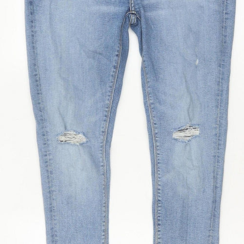 ASOS Design Men's Blue W34 L30 Skinny Distressed Powerstretch Jeans