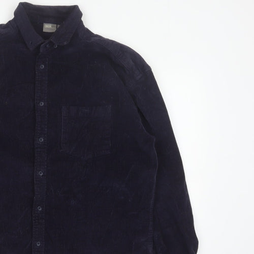 ASOS Men’s Navy Blue S Corduroy Button-Down Long Sleeve Shirt