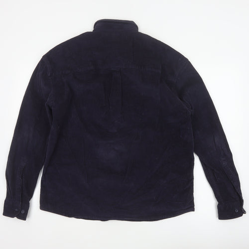 ASOS Men’s Navy Blue S Corduroy Button-Down Long Sleeve Shirt