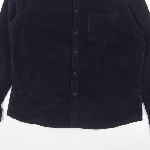 ASOS Men’s Navy Blue S Corduroy Button-Down Long Sleeve Shirt