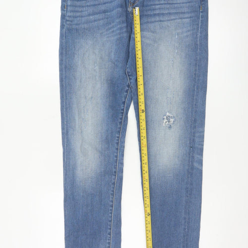 every.day.counts Men's Blue 29 Straight Distressed Stretch Jeans