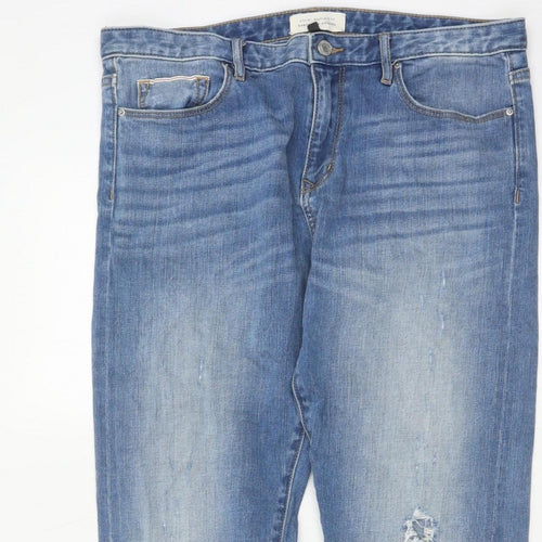 every.day.counts Men's Blue 29 Straight Distressed Stretch Jeans