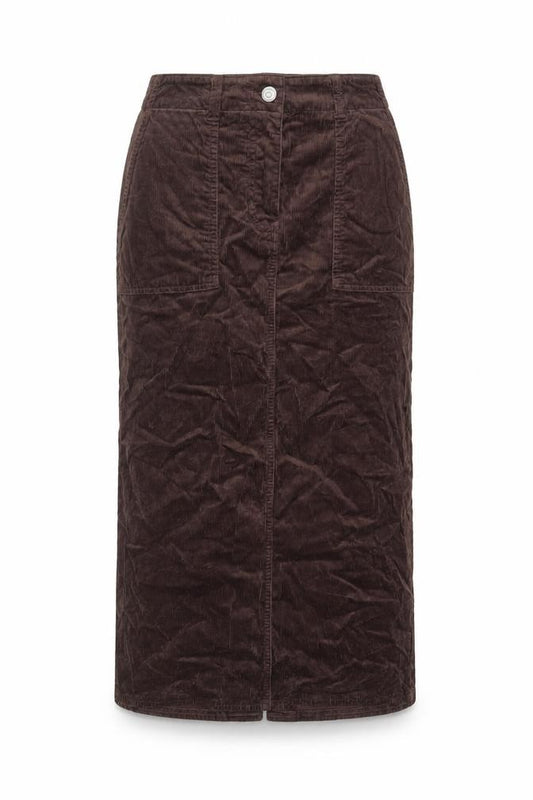 Per Una Women’s Brown Corduroy Petite 8 Long Pencil Skirt Pockets