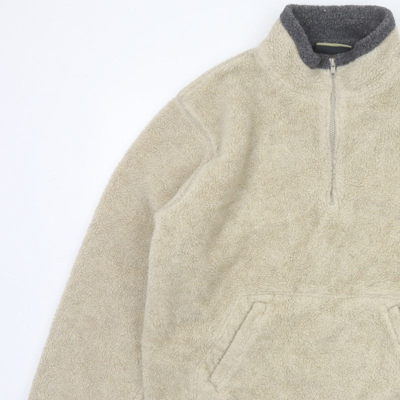 Atlantic Terrain Men’s Beige L Sherpa Fleece 1/4 Zip Pullover Sweatshirt