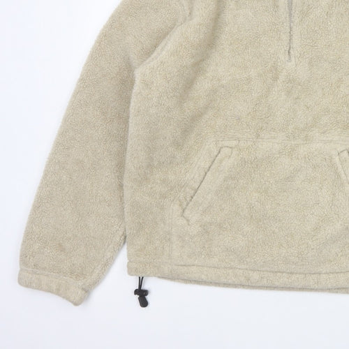 Atlantic Terrain Men’s Beige L Sherpa Fleece 1/4 Zip Pullover Sweatshirt