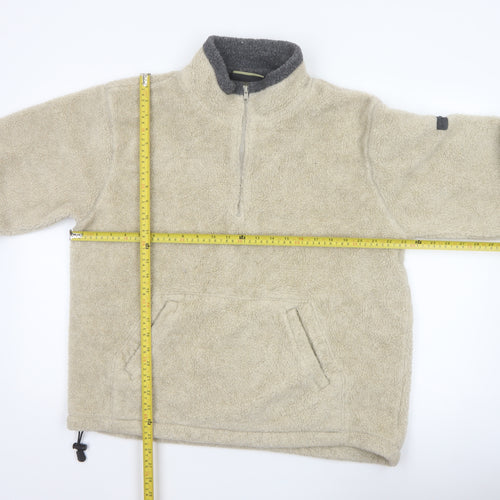Atlantic Terrain Men’s Beige L Sherpa Fleece 1/4 Zip Pullover Sweatshirt