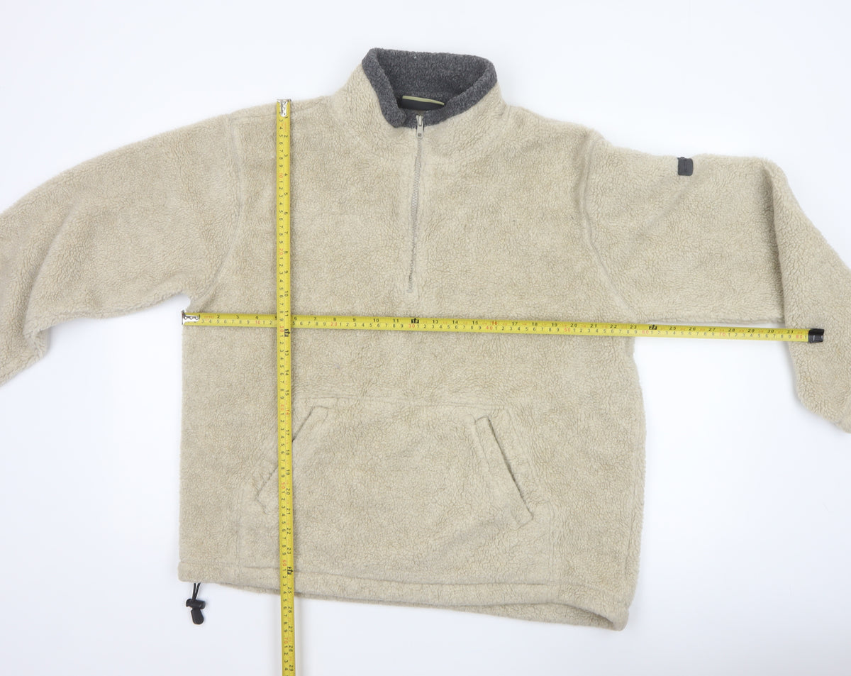 Atlantic Terrain Men’s Beige L Sherpa Fleece 1/4 Zip Pullover Sweatshirt