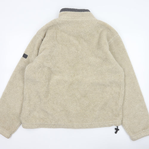 Atlantic Terrain Men’s Beige L Sherpa Fleece 1/4 Zip Pullover Sweatshirt