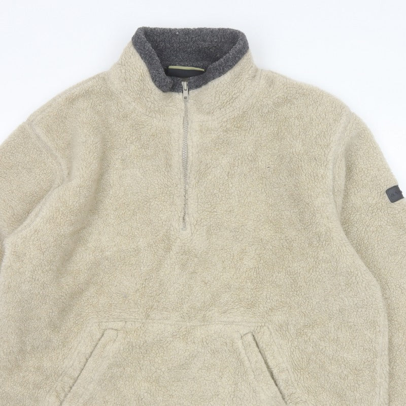 Atlantic Terrain Men’s Beige L Sherpa Fleece 1/4 Zip Pullover Sweatshirt