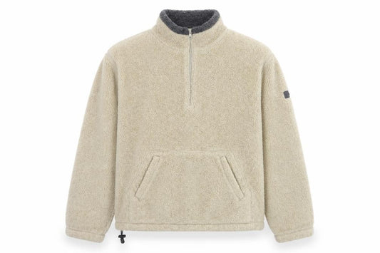 Atlantic Terrain Men’s Beige L Sherpa Fleece 1/4 Zip Pullover Sweatshirt