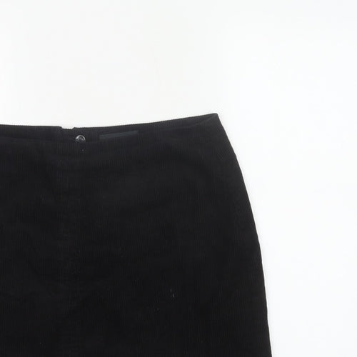 Next Women Black UK 16 Corduroy Pencil Mini Skirt Lined