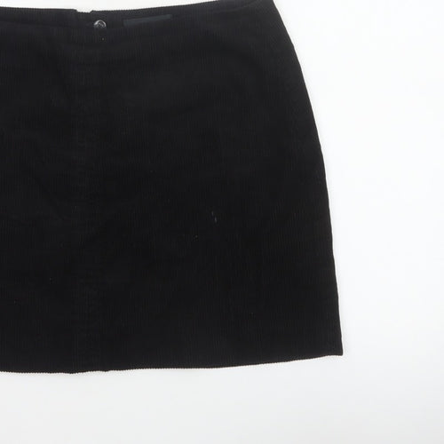 Next Women Black UK 16 Corduroy Pencil Mini Skirt Lined
