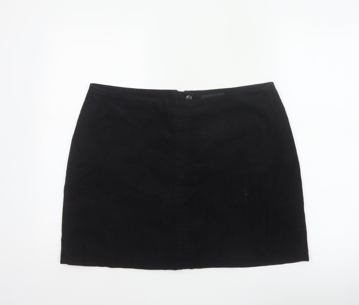 Next Women Black UK 16 Corduroy Pencil Mini Skirt Lined