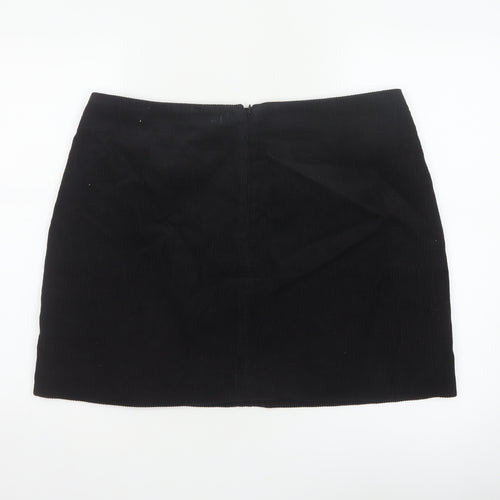 Next Women Black UK 16 Corduroy Pencil Mini Skirt Lined