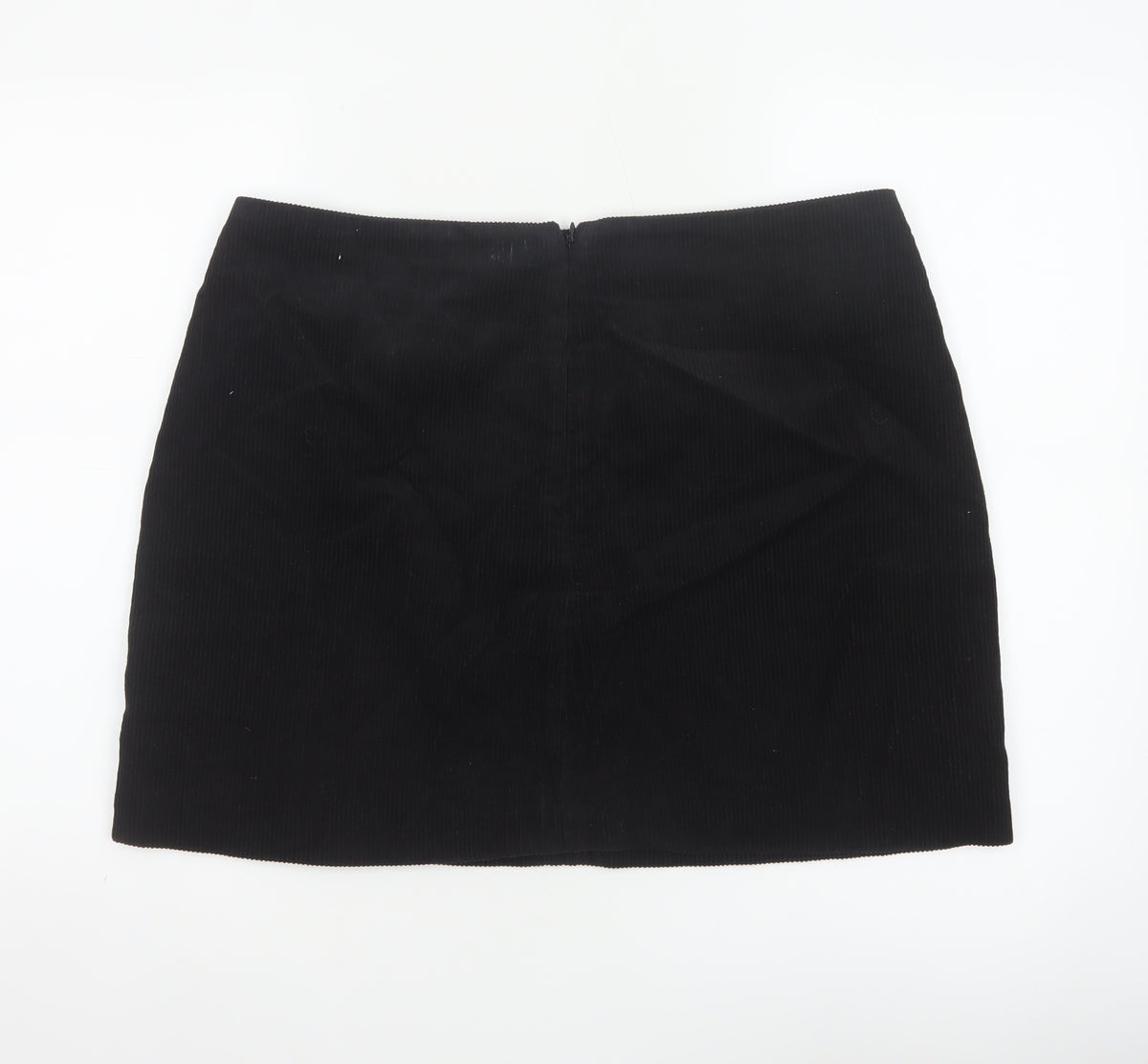 Next Women Black UK 16 Corduroy Pencil Mini Skirt Lined