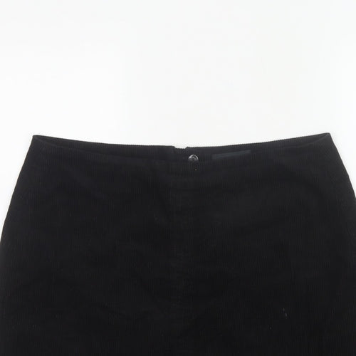 Next Women Black UK 16 Corduroy Pencil Mini Skirt Lined
