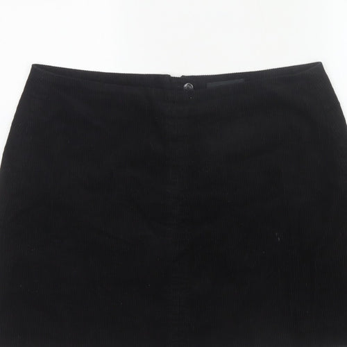 Next Women Black UK 16 Corduroy Pencil Mini Skirt Lined