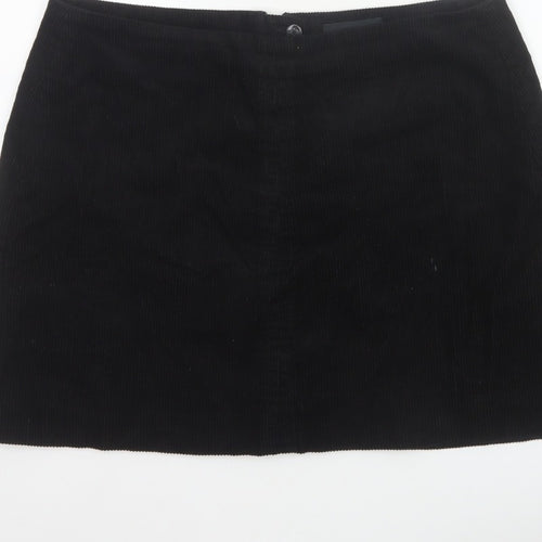 Next Women Black UK 16 Corduroy Pencil Mini Skirt Lined